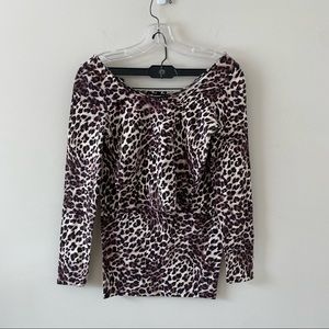 Material Girl 2 Piece Animal Print Long Sleeve Crop Top + Skirt Set Size S + XS